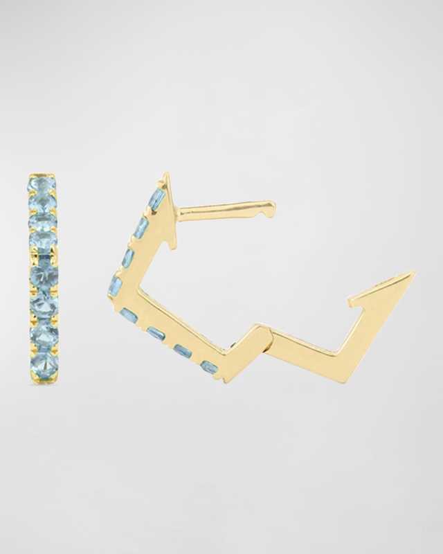 Micro Pave Pentagonal Huggie Earring, Single